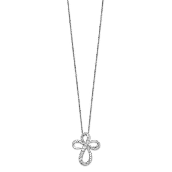 Sterling Silver & CZ Endless Hope 18in Cross Necklace