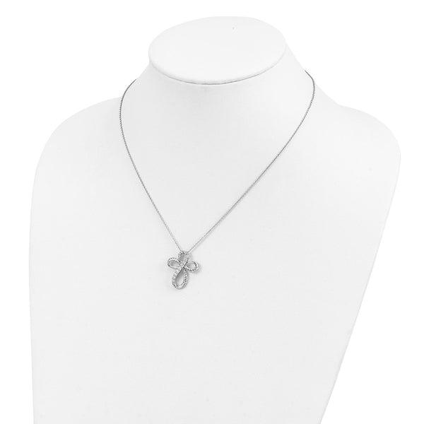 Sterling Silver & CZ Endless Hope 18in Cross Necklace