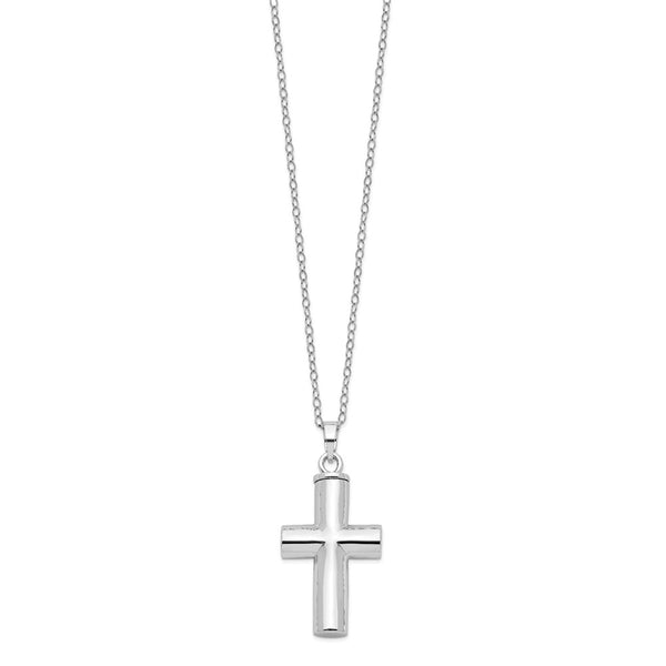 Sterling Silver Antiqued Cross Ash Holder 18in Necklace