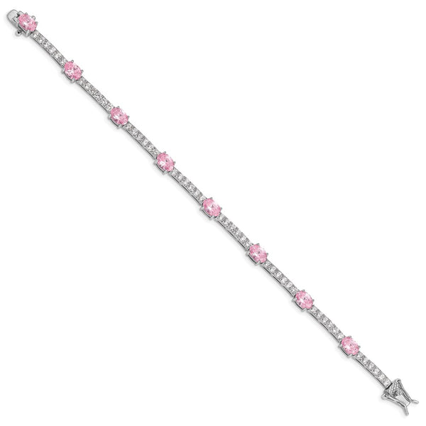 Sterling Silver Cubic Zirconia 7" 6MM Tennis Bracelet