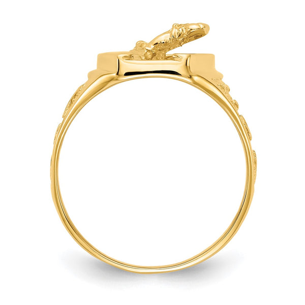 14KT Yellow Gold Horseshoe Ring; Size 10