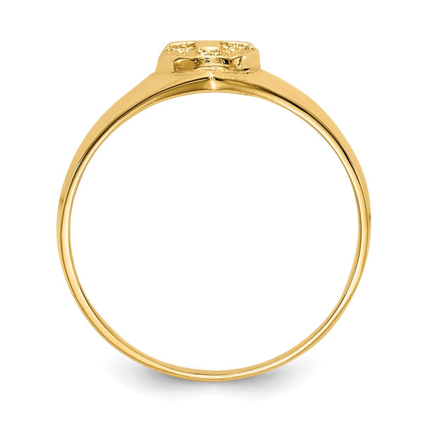 14KT Yellow Gold Childrens Cross Ring; Size 4