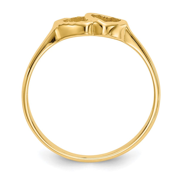 14KT Yellow Gold Childrens Heart Ring; Size 5