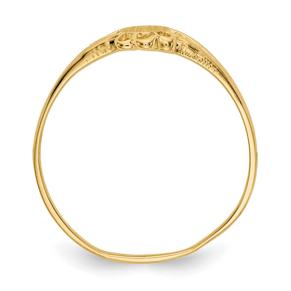 14KT Yellow Gold Childrens Signet Ring; Size 3