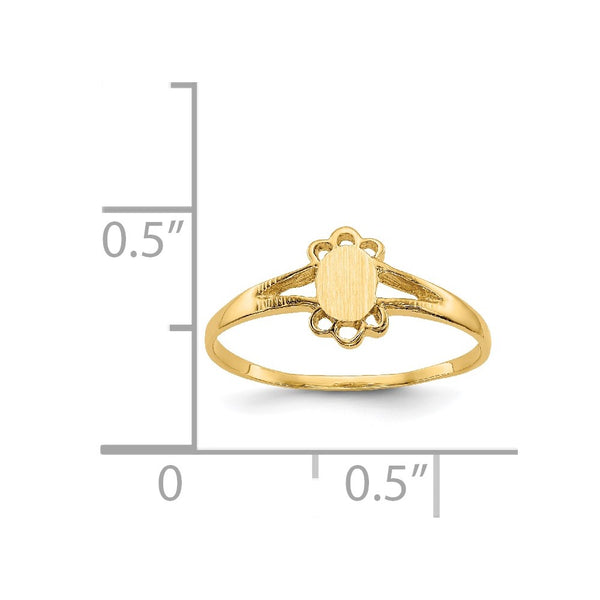 14KT Yellow Gold Childrens Signet Ring; Size 3