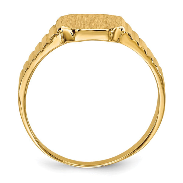 14KT Yellow Gold Childrens Signet Ring; Size 3.5