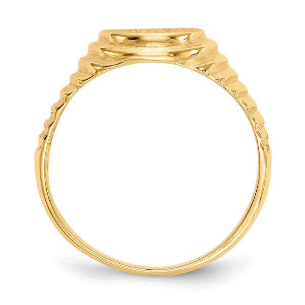 14KT Yellow Gold 10.5X9.5MM Signet Ring; Size 9