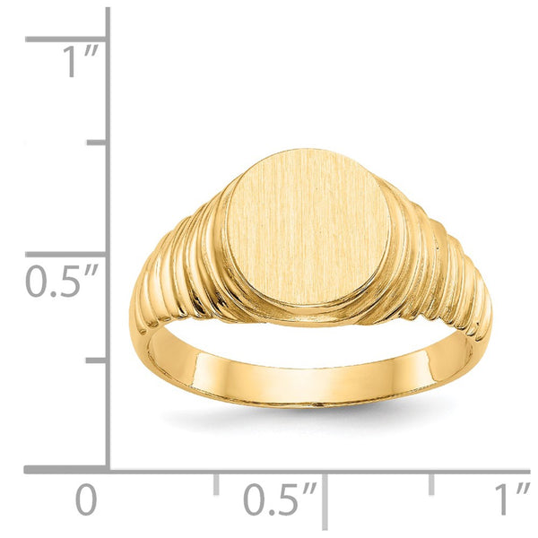 14KT Yellow Gold 10.5X9.5MM Signet Ring; Size 9