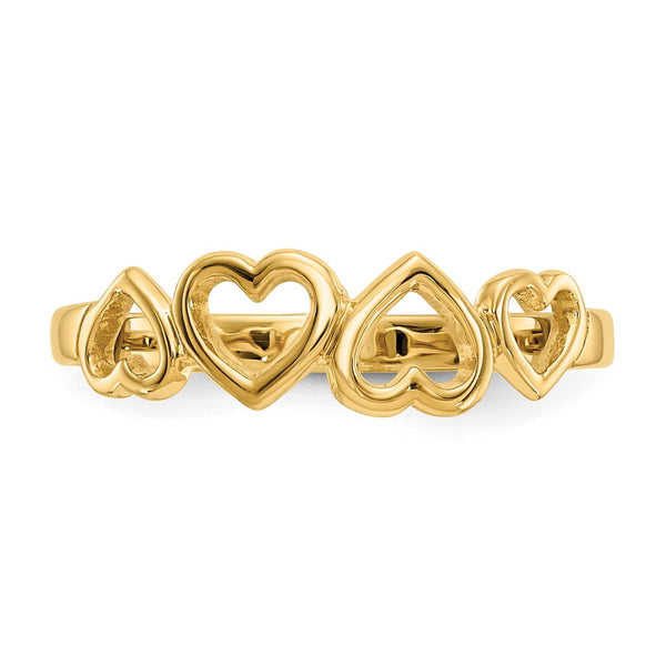 14KT Yellow Gold Heart Ring; Size 6