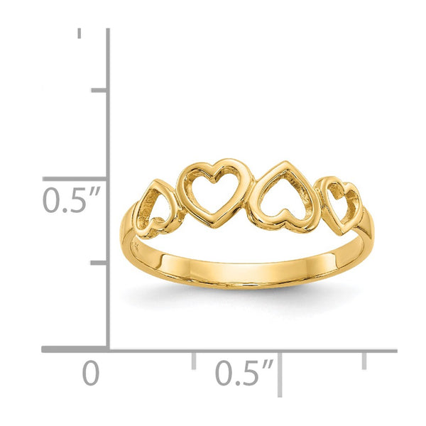 14KT Yellow Gold Heart Ring; Size 6