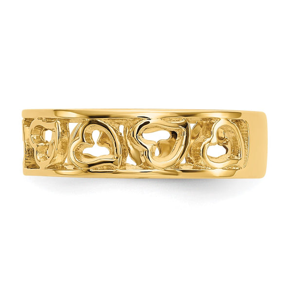 14KT Yellow Gold Heart Ring; Size 6