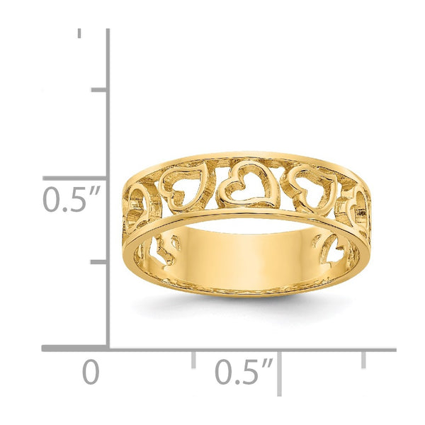 14KT Yellow Gold Heart Ring; Size 6