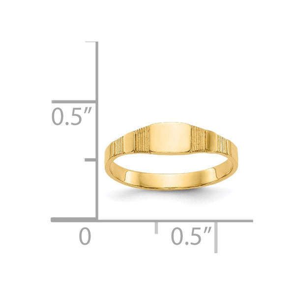 14KT Yellow Gold Signet Baby Ring; Size 1.7