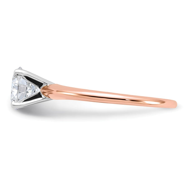 6.5MM Round Moissanite Solitaire Engagement Ring in 14KT Rose Gold; Size 7