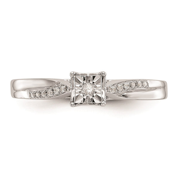 1/20 CTW Diamond Promise Ring in 14KT White Gold; Size 7