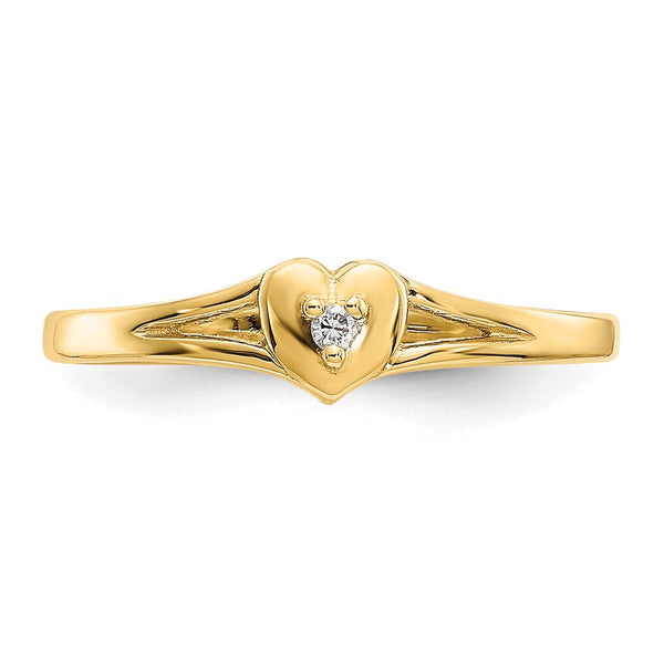 14KT Yellow Gold 1/100 CTW Heart Toe Ring