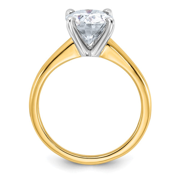 10X8MM Oval Moissanite Solitaire Engagement Ring in 14KT Yellow Gold; Size 7