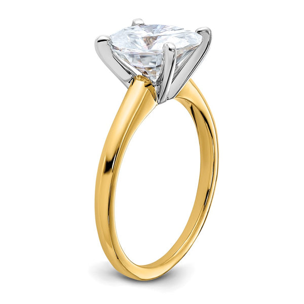 10X8MM Oval Moissanite Solitaire Engagement Ring in 14KT Yellow Gold; Size 6