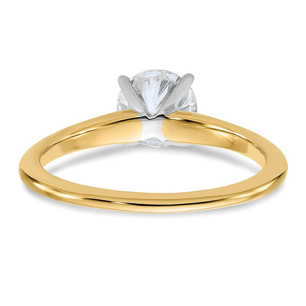 6.5MM Round Moissanite Solitaire Engagement Ring in 14KT Yellow Gold; Size 6