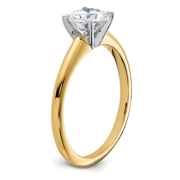 6.5MM Round Moissanite Solitaire Engagement Ring in 14KT Yellow Gold; Size 6