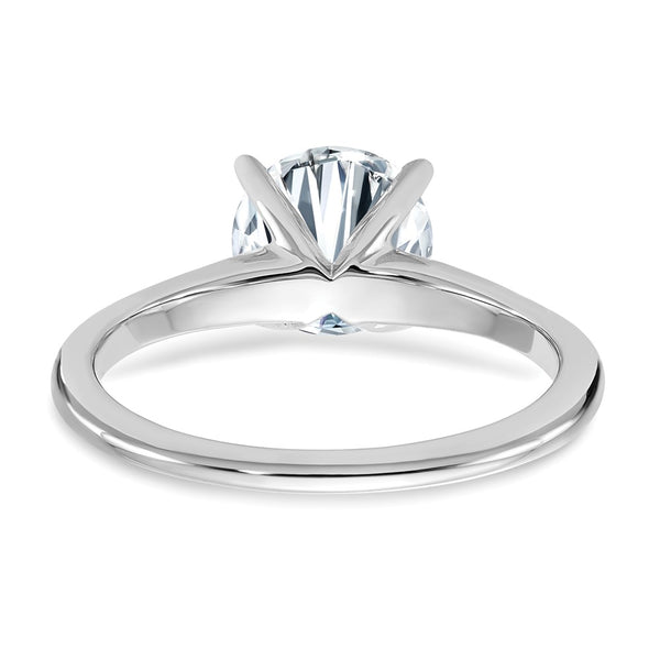 7.5MM Round Moissanite Solitaire Engagement Ring in 14KT White Gold; Size 5