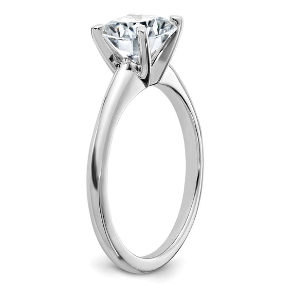 7.5MM Round Moissanite Solitaire Engagement Ring in 14KT White Gold; Size 5