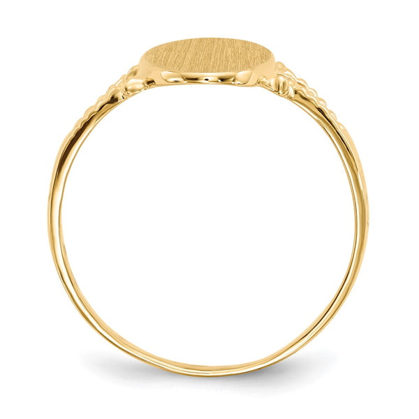 14KT Yellow Gold 14X8.5MM Closed Back Signet Ring; Size 7