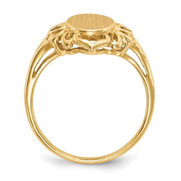 14KT Yellow Gold 10.5X7.5MM Signet Ring; Size 6