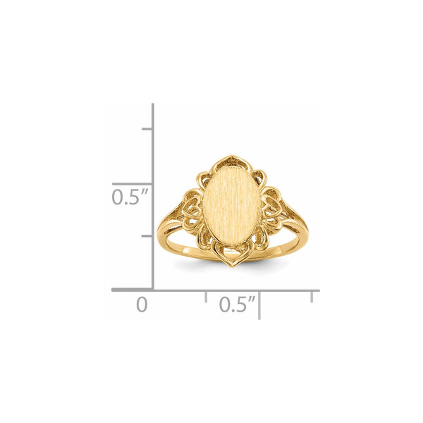 14KT Yellow Gold 10.5X7.5MM Signet Ring; Size 6