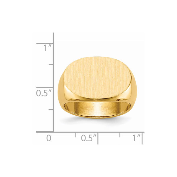 14KT Yellow Gold 14X19.5MM Signet Ring; Size 10