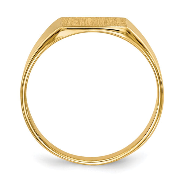 14KT Yellow Gold 8X8.5MM Closed Back Signet Ring; Size 5