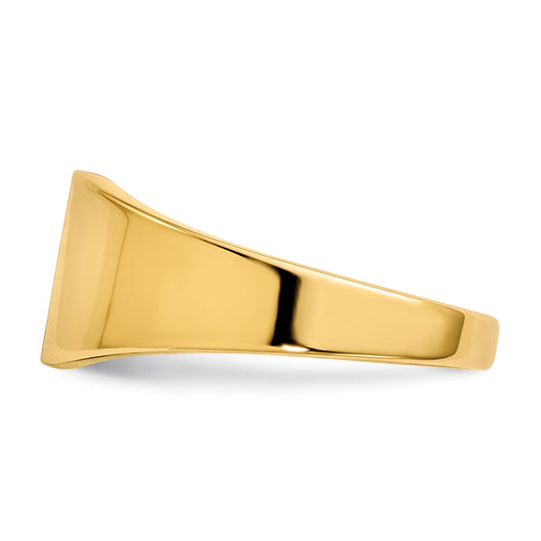 14KT Yellow Gold 8X8.5MM Closed Back Signet Ring; Size 5