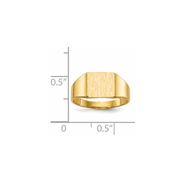 14KT Yellow Gold 8X8.5MM Closed Back Signet Ring; Size 5