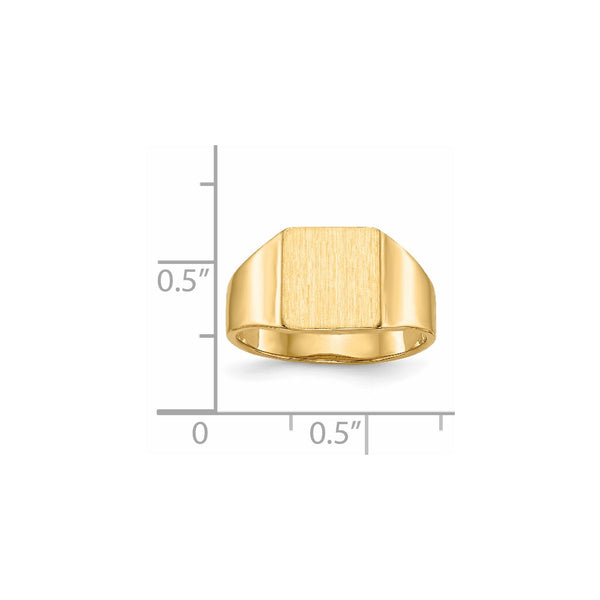 14KT Yellow Gold 9X8.5MM Signet Ring; Size 6