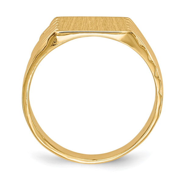 14KT Yellow Gold 9MM Closed Back Signet Ring; Size 8