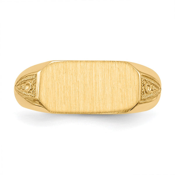 14KT Yellow Gold 6.5X12MM Signet Ring; Size 5