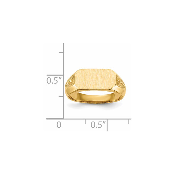 14KT Yellow Gold 6.5X12MM Signet Ring; Size 5