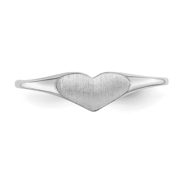 14KT White Gold Childrens Heart Ring; Size 4