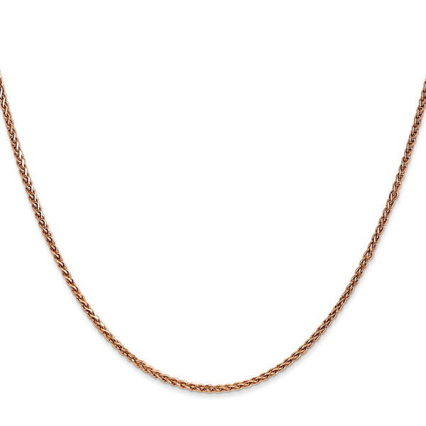 14KT Rose Gold 18-inch 1.4MM Lobster Clasp Spiga Link Chain