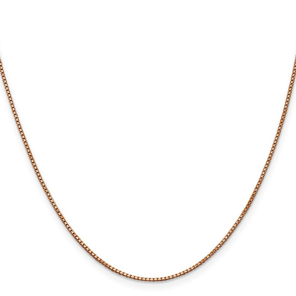 14KT Rose Gold 18-inch 1MM Lobster Clasp Box Chain