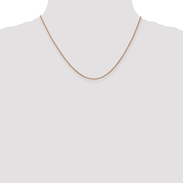 14KT Rose Gold 18-inch 1MM Lobster Clasp Box Chain