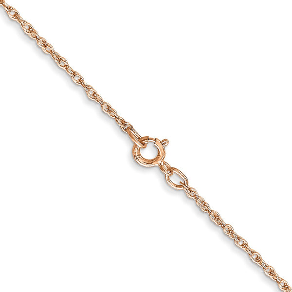 14KT Rose Gold 16-inch 0.8MM Rope Pendant Chain