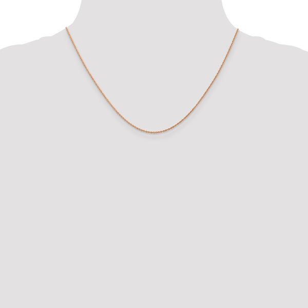 14KT Rose Gold 18-inch 0.8MM Rope Pendant Chain