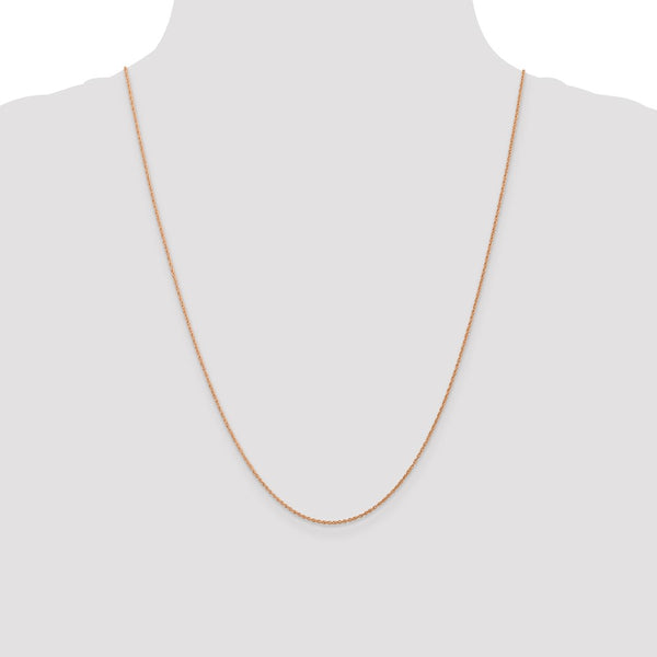 14KT Rose Gold 24-inch 0.8MM Rope Pendant Chain