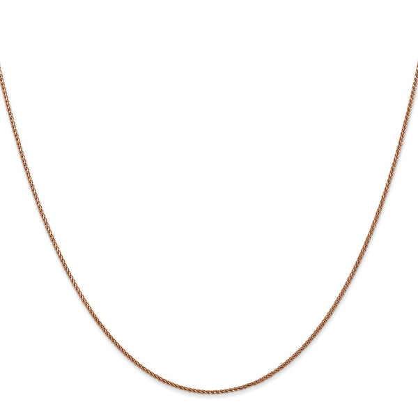 14KT Rose Gold 16-inch 1MM Diamond-cut Lobster Clasp Spiga Link Chain