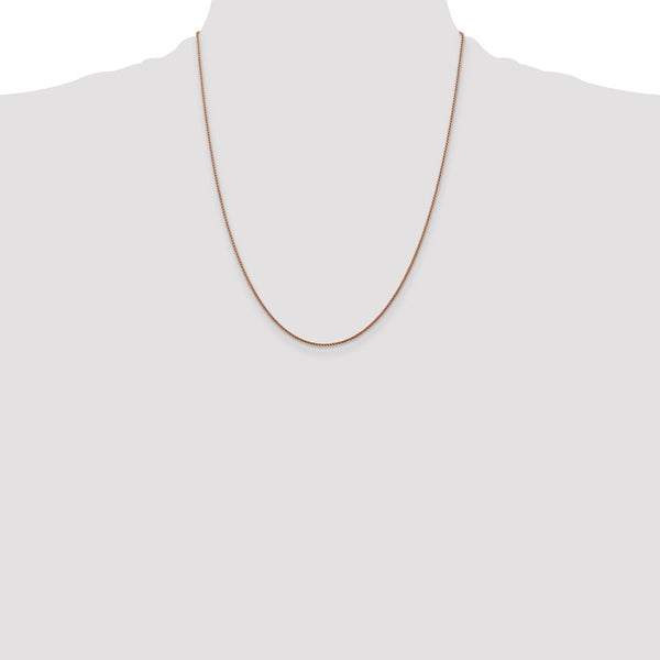 14KT Rose Gold 22-inch 1MM Diamond-cut Spiga Link Chain