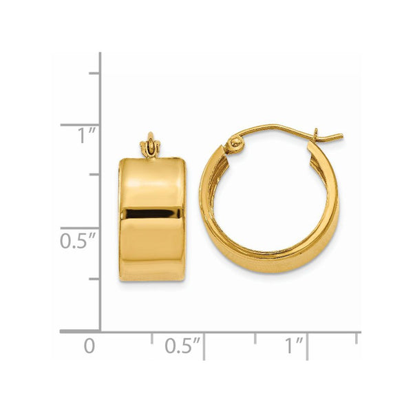 14KT Yellow Gold 15X8MM Hoop Earrings