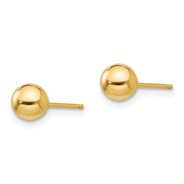 14KT Yellow Gold 5MM Ball Stud Earrings