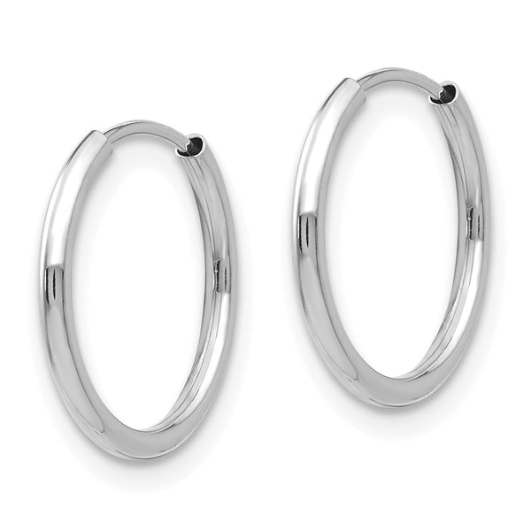 14KT White Gold 3-Pair Endless Hoop Earrings