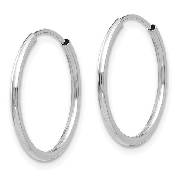 14KT White Gold 3-Pair Endless Hoop Earrings